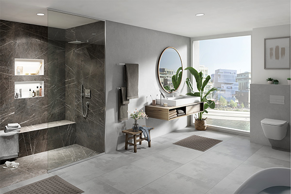Design surfaces for an exclusive shower