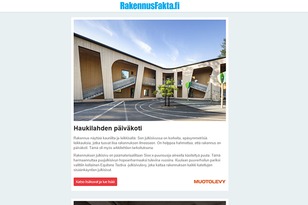 RakennusFakta.fi referenssit | Kurikan Kampus | Haukilahden päiväkoti | Valtatie 30 parkkihalli | Sairaala Nova | Avian Elämänkaarikodit