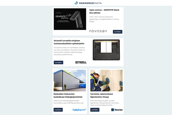 GRAPHITE black line edition | Octacell turvatila | Kiskojärjestelmät | Läpivientien tiiveys | Bric-suihkukaapit | Turvavaijerijärjestelmä | Mukautuva valaistus | Ilmanvaihtokoneet | Olosuhdehallinta | Teräsrakennekiinnikkeet | Metec ClimaPri | Fibo