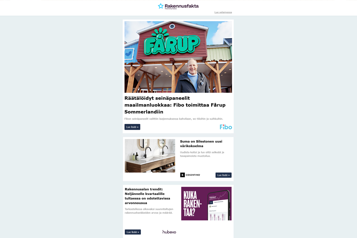 Räätälöidyt seinäpaneelit | Rakennusalan trendit | Purus-tuotteita MagiCadissa | Caesarstone-kivi | Turvavalaistusjärjestelmät | Weberi Kahi® | Sipe Santapukin rakennuskokonaisuus | Yhdenvertainen WC | Ilmanvaihtokoneet | Pesuallashana | Vallox Pureo