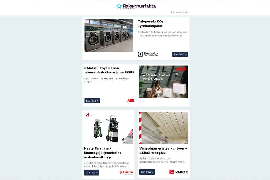 Talopesula | SAGA® - asennuskalustesarja | Heaty Ferriline lämmitysjärjestelmä | Välipohjan eristys | Voiko väliseinät uudelleenkäyttää? | Älykäs huoneilmasto | Oikea lattiaratkaisu | Pienjännitesähköasennukset | Linjakuivatuskouruja | Oras