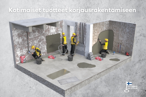Betoninkorjaustuotteet Suomesta