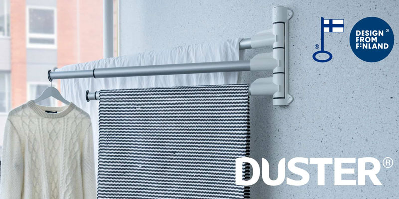 Duster on kotimainen, moderni tuuletus- ja tomutusteline, joka poistaa erillisen mattotelineen tarpeen