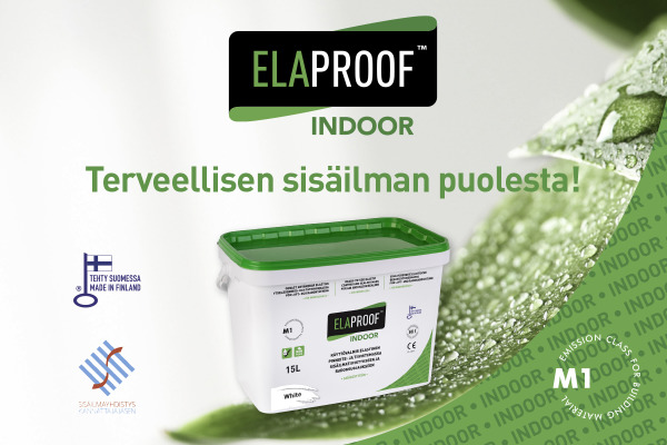 ElaProof Indoor - M1-hyväksytty tuote sisäilmatiivistykseen ja radonsuojaukseen