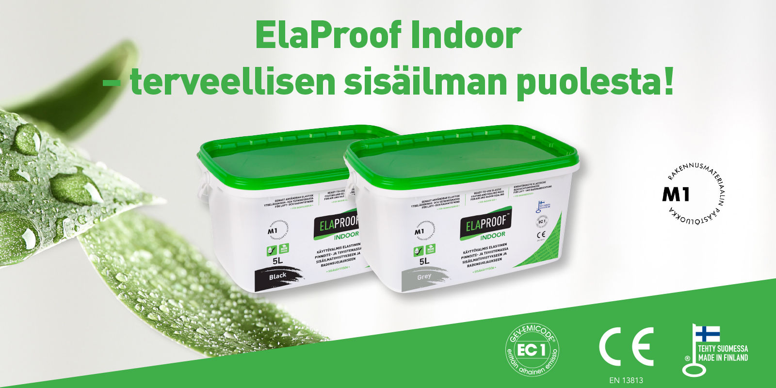 ElaProof Indoor on nyt M1-hyväksytty tuote sisäilmatiivistykseen ja radonsuojaukseen