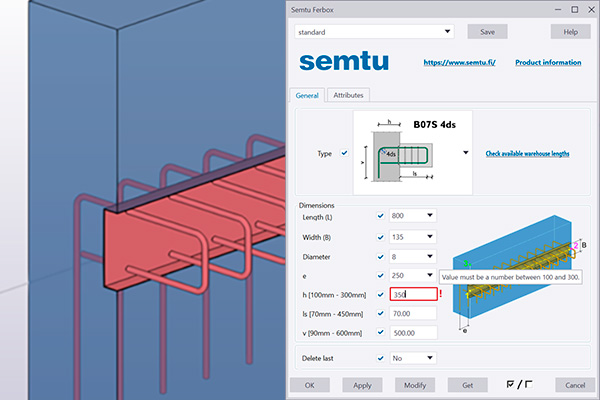 Ferbox B07S-konsoliraudoitteelle Tekla-työkalu