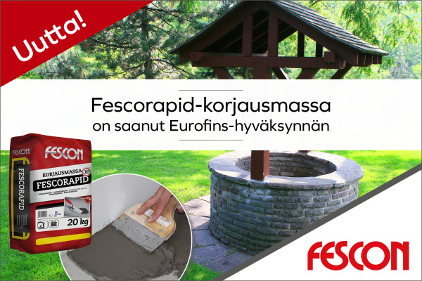 Fescorapid soveltuu erinomaisesti monenlaisiin betonin korjauksiin