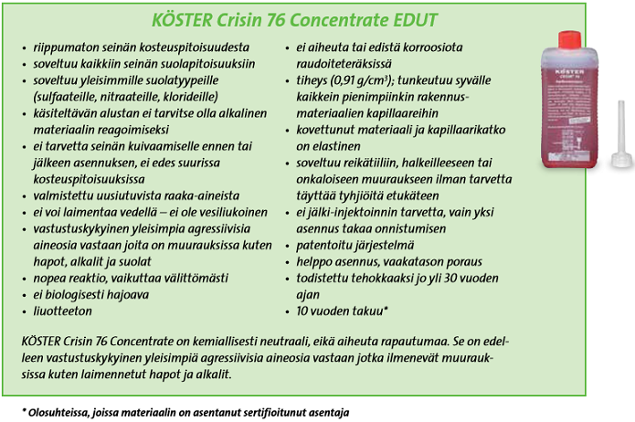 KÖSTER Crisin 76 edut