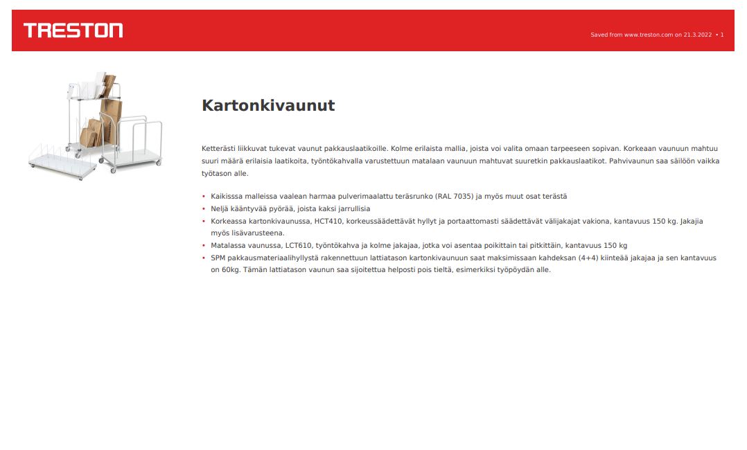 Kartonkivaunut tuotekortti