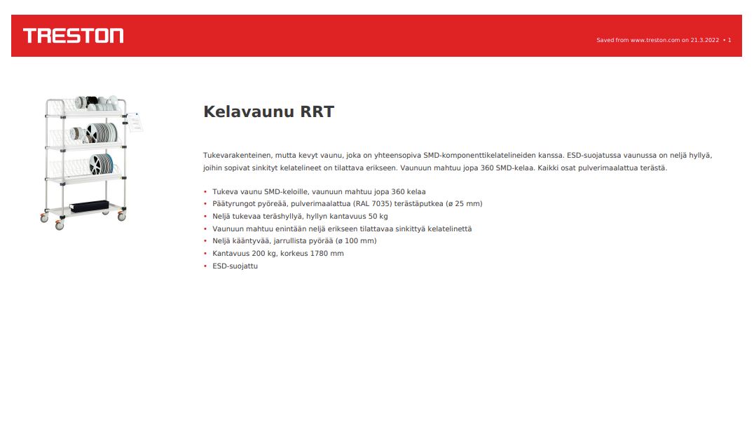 Kelavaunu RRT tuotekortti