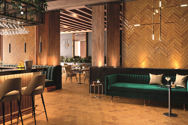 Kiiltävä seinälaatta Hope – elävä pinta, joka reagoi valoon.