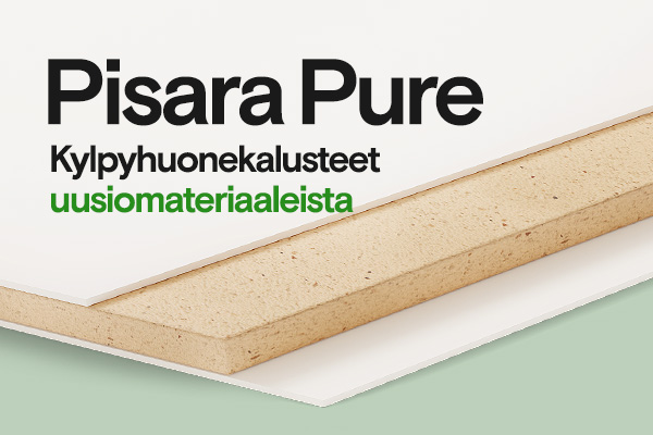 Kylpyhuonekalusteuutuus uusiomateriaaleista