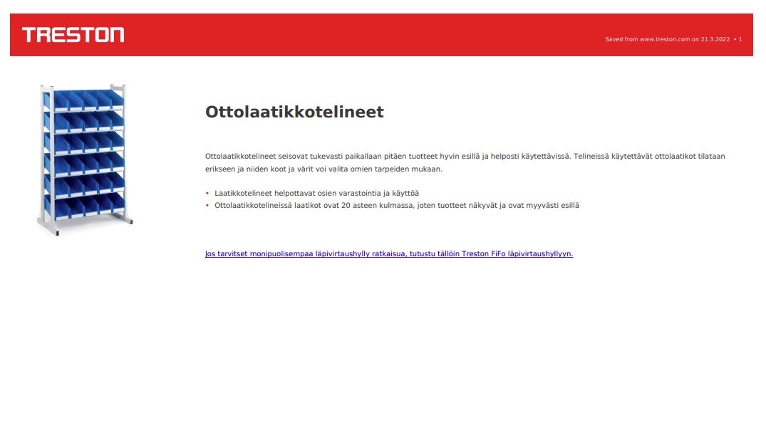 Ottolaatikkovaunut tuotekortti