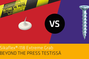 Sikaflex-118 Extreme Grab Beyond the press testissä