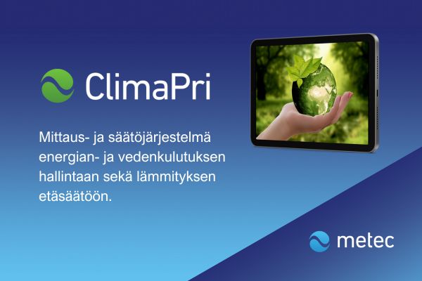 Uusi Metec ClimaPri -mittaus- ja säätöjärjestelmä
