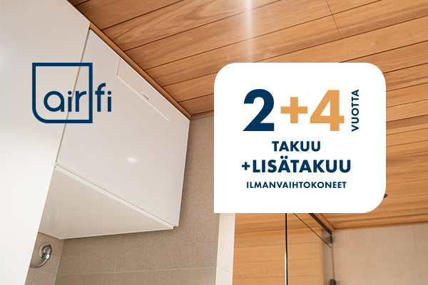 UUTTA! Airfi-ilmanvaihtokoneille nyt 6 vuoden takuu!