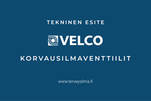 Velco-korvausilmaventtiilien tekninen esite