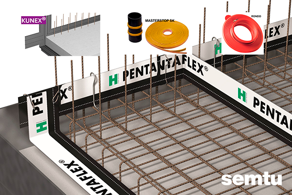 Vesitiiviin betonirakenteen tiivistystuotteet
